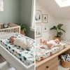 LISM 4 Pack Wood Pattern Neutral Unisex Fitted Baby Changing Pad Cover Set White and Brown - 3 of 4