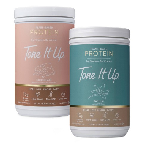 Tone It Up Chocolate + Vanilla Plant Based Protein Powder - Bundle - image 1 of 4