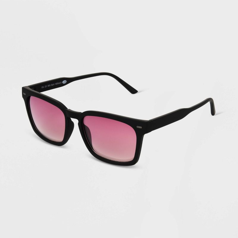 Men&#39;s Shiny Plastic Rectangle Sunglasses - Original Use&#8482; Black, 2 of 3