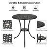 Whizmax Patio Bistro Table, 23.6" Round Outdoor Coffee Table with Umbrella Hole, Outdoor Cast Aluminum Bistro Table Side Table for Balcony Backyard - 3 of 4