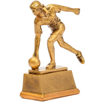 Juvale Personalized Girls Female Copper Bowling Trophy Sport Award 4.4 x 3.5 x 1.4 in