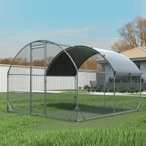 DOMETOUR Large Metal Chicken Coop 9.2'W X 12.5'L X 6.5'H, Steel Wire, Waterproof Uv Oxford Cloth, For Duck Rabbit Sheep Bird Outdoor Use - 1 of 4