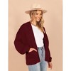 Clearlove Women's Cardigan Soft Pocketed Long Sleeves Casual Knitted Open Front Cardigans Lightweight Sweaters - 2 of 4