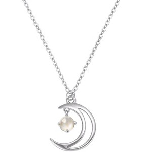 Molenia Moon Moonstone Necklace for Women, 14k Gold Plated/925 Sterling Silver Cats Eye Stone Moon Pendant Healing Stone, Dainty Crescent Jewelry - 1 of 4