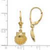 Black Bow Jewelry 10mm Scalloped Shell Lever Back Earrings in 14k Yellow Gold - 4 of 4