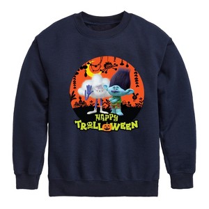 Boys' - Trolls - Happy Trolloween Branch and Cloud Guy Graphic Long Sleeve Fleece Sweatshirt - 1 of 4