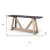 HomeRoots 70" Black and Brown Solid Wood Trestle Console Table - 3 of 4
