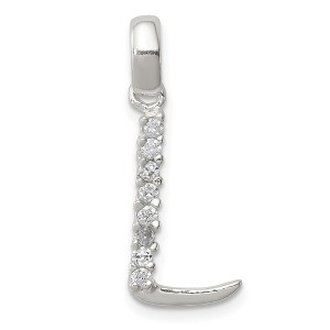 Black Bow Jewelry Sterling Silver and CZ, Lauren Collection, Initial L Pendant - 1 of 4