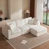KWPZQEB 110" Modular Sectional Sofa Couches, L-Shape Couch 3 Seat Modular Sofa with Pillows & Ottoman, Comfy Sectional Sofa for Living Room - 3 of 4