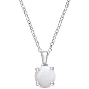 EVERLY JEWELRY | Sterling Silver 4/5 CT TGW Opal Solitaire Pendant with Chain - 18 in - 1 of 4