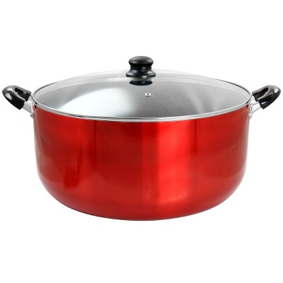 Better Chef 8 Quart Aluminum Dutch Oven with Lid - Red, Non-Stick