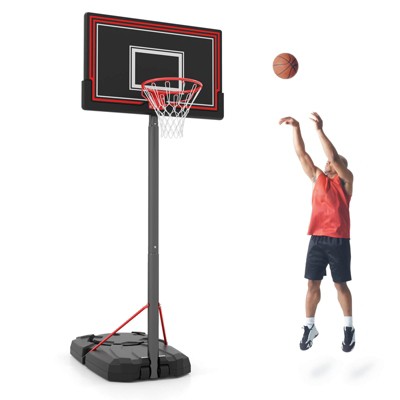 Safstar 7.5-10 FT Portable Basketball Hoop w/ 44" Shatterproof Backboard Outdoor Indoor