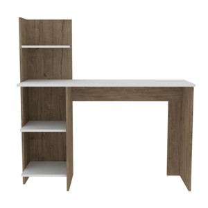 GlasFlength Desks 4-Shelf Study Writing Desk Home Office Desk Simple Durable Design for Living and Work Spaces, White, 17.7"*47.2"*47.2" - 1 of 4