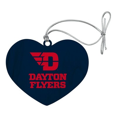 University of Dayton Secondary Heart Love Wood Christmas Tree Holiday Ornament
