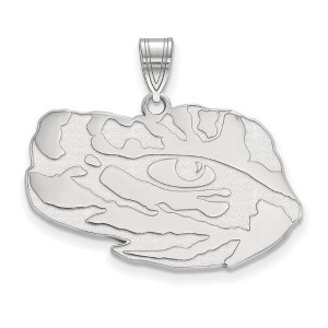 Black Bow Jewelry 14k White Gold Louisiana State Fighting Tigers NCAA Large Pendant - 1 of 3