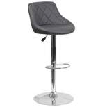 Emma and Oliver Bucket Seat Adjustable Height Barstool with Diamond Pattern Back