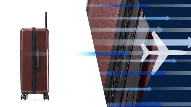 InUSA Drip Lightweight Hardside Large Checked Spinner Suitcase - Sand, 2 of 19, play video