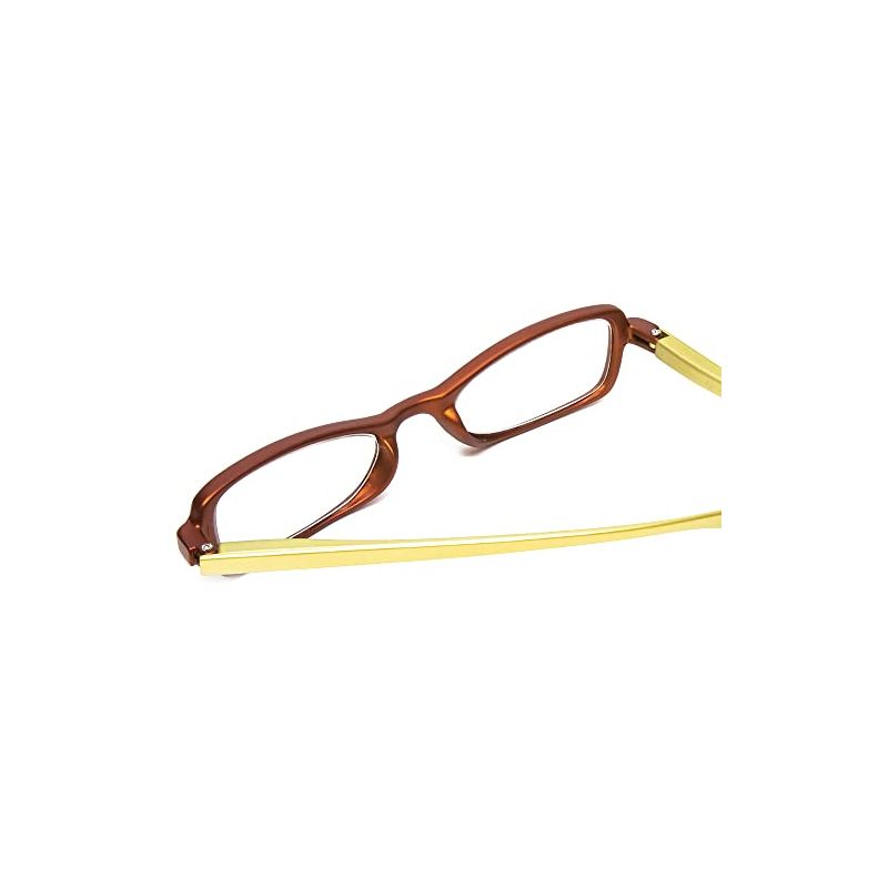 Calabria 837 Metallic Reading Glasses|Womens|Hard Case|Crystal Accents|Vibrant|Spring Hinged|18 Power Options|Mahogany Bronze/Golden Yellow|+1.50, 4 of 8