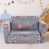 Angel Sar Glow in The Dark Kids Sofa Bed, Grey Blue Ball Pattern Foldable All Sponge Chaise Lounge, Flannel Convertible Bed for Children - 2 of 4