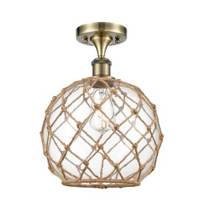 Farmhouse Rope - 1 Light Semi-Flush Mount In Industrial Style-15 Inches Tall and 10 Inches Wide - 1 of 1