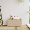 vidaXL Storage Bench Mix Beige 39.4"x19.7"x20.5" Poly Rattan and Acacia Wood - 3 of 4