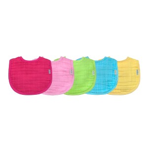 green sprouts Organic Cotton Muslin Bibs 5pk - 1 of 4