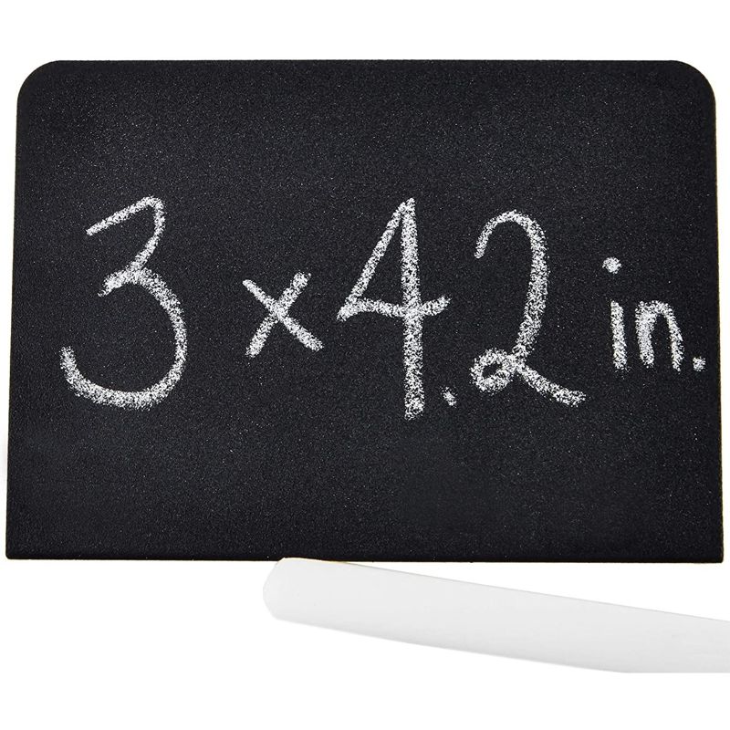 8-Pack Mini Metal Chalkboard Stands - Erasable Signs for Tables, Weddings, and Parties, 3 x 4 inches, 4 of 8