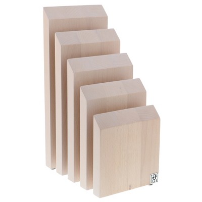 Juvale Bamboo Knife Block with Bristles, Natural Wood Universal Knives  Stand Holder for Home Kitchen, Restaurant, 4x4x9 Inches