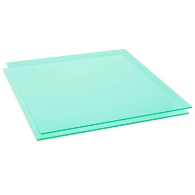 Okuna Outpost 2 Pack Translucent Green Cast Acrylic Sheet, 1/8 Inch Thickness (12x12 in)
