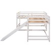 PAGED Full Size Loft Bed Simple Modern Metal Bed Frame with Desk, 3 Linen Drawers, LED and Guardrail for Bedroom - 2 of 4