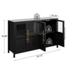 Sideboard Buffet Cabinet with 4 Glass Doors, 55" Modern Farmhouse Storage Cabinet with Ample Storage for Kitchen, Dining Room, Living Room - 4 of 4