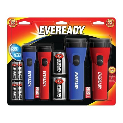 Eveready 7.09 Led Flashlight Red (evel25in) 2661305 : Target