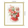 Amanti Art Floral Santa by Danhui Nai Wood Framed Wall Art Print 21 in. x 25 in. - 4 of 4