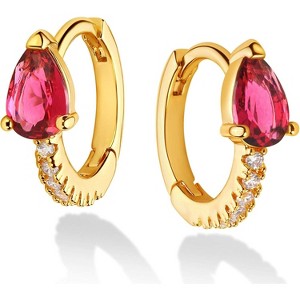 Dremmy Studios CZ Huggie Hoop Earrings | 14K Gold Plated, Chunky & Minimalist Gift - 1 of 4