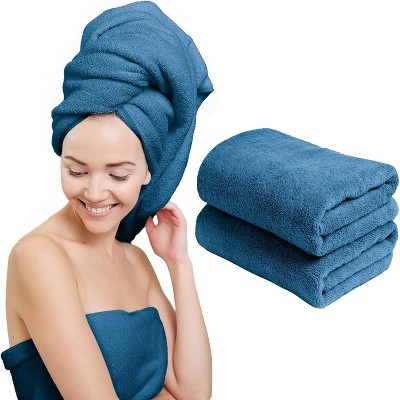 Scala Microfiber Hair Towel Wrap Twist for Women (2 Pack)