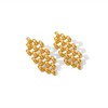 Mesh Drop Earrings for Women by Ginger Lyne Gold Stainless Steel Solid Non-Flexible Stud - 3 of 4