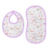 Bacati - Jungle Safari Lilac/Coral Muslin 4 pc Bibs/Burpies - 2 of 4