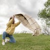 Plaid with Side Fringe Oversized Throw Sepia with Carrying Handle by Foreside Home & Garden - 3 of 4