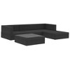vidaXL Patio Lounge Set Set of 5 Black PE Rattan Modular - 3 of 4