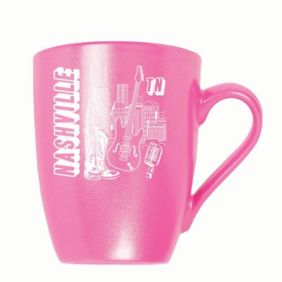 Elanze Designs Nashville TN 10 ounce New Bone China Coffee Tea Cup Mug, Princess Pink