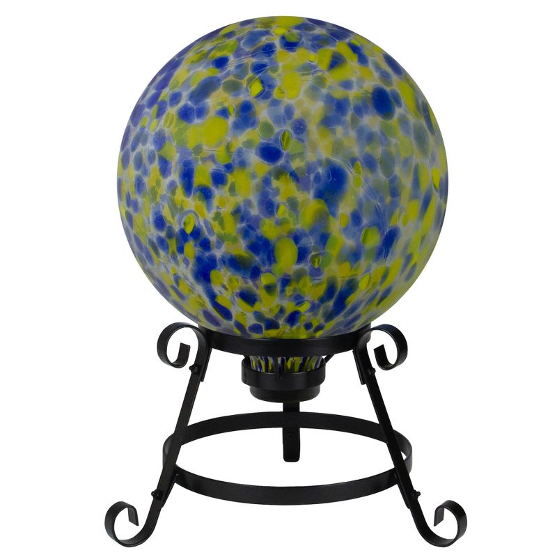 Northlight 10" Yellow and Blue Outdoor Patio Garden Gazing Ball, 2 of 4