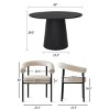 5-Piece Dining Set for 4 ,Wood 46" Round Dining Table with Upholstered Boucle Dining Chairs with Metal Legs for Dining Room-Tanpinhause - 3 of 4