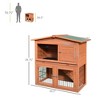 40" Wooden Rabbit Hutch Bunny Cage Small Animal House with No Leak Tray, Ramp - 3 of 4