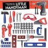 76 Pcs Kids Tool Bench Set, Foldable Toddler Tool Set with Electronic Play Drill, STEM Educational Toy Pretend Play Construction Work Shop - Play22usa - 3 of 4
