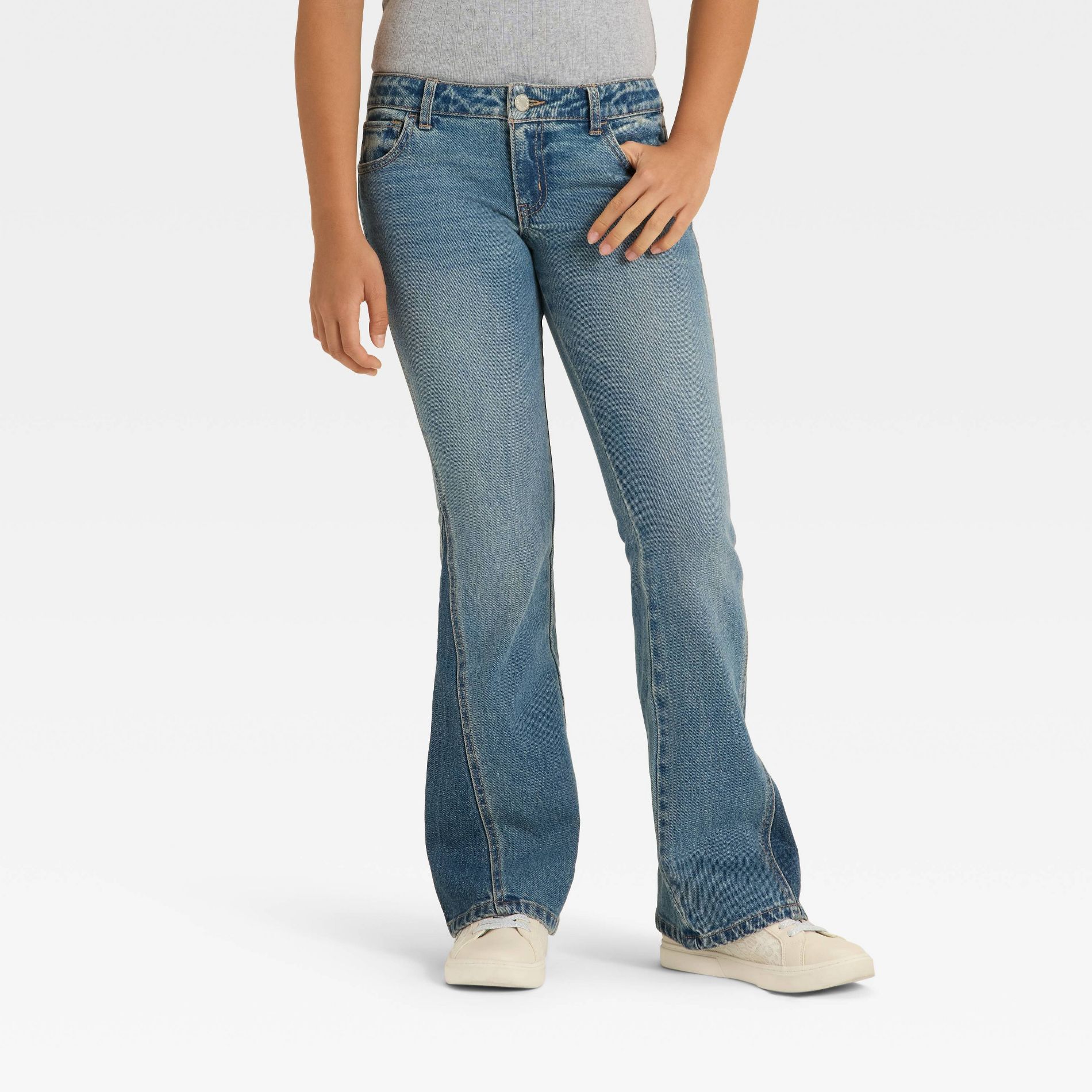 Girls' Low-Rise Flare Jeans - art class™ Medium Wash 10
