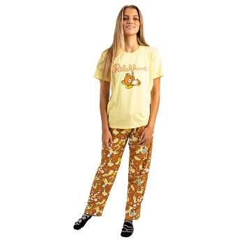 Rilakkuma Adult Womens Sleepwear Set with Short Sleeve Tee and Sleep Pants