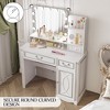 Fredees Makeup Vanity Desk: Lighted Mirror, Power Outlet, Bedroom Dressing Table, Adjustable Lights, 1 Cabinet, 2 Drawers - 4 of 4