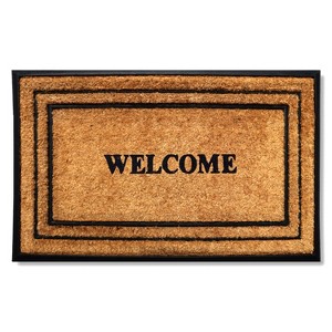 A1HC Welcome Natural Coir & Rubber Door Mat, Heavy Duty, Non-Slip Durable Outdoor Entry Doormats - 1 of 4