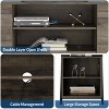 TV Stand for 60 55 50 45 Inch TV, Mid Century Modern Entertainment Center with Adjustable Open Shelves & Metal Legs, Industrial Media Console Table - 4 of 4