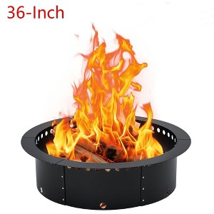 Fire Pit Ring 36x36x10 Inch Heavy Duty Round Solid Steel Fire Ring For Outdoor - 1 of 4